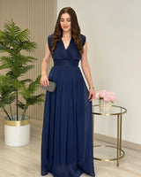 Midnight Grace Wrap Maxi Dress