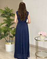 Midnight Grace Wrap Maxi Dress