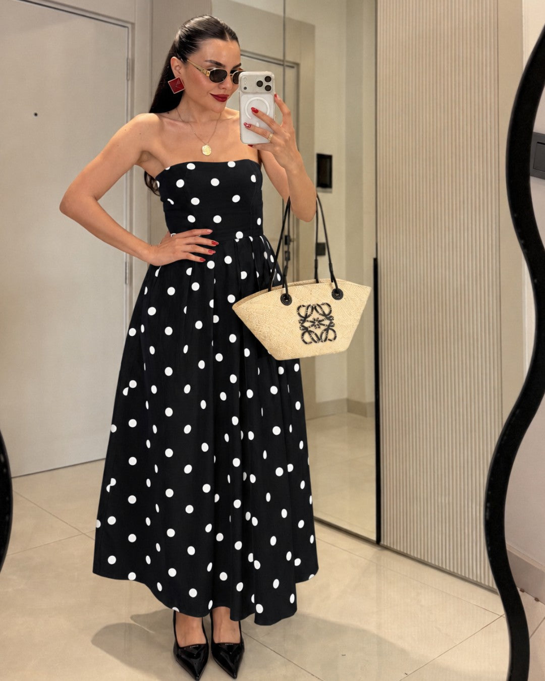 Milky Polka Maxi Dress
