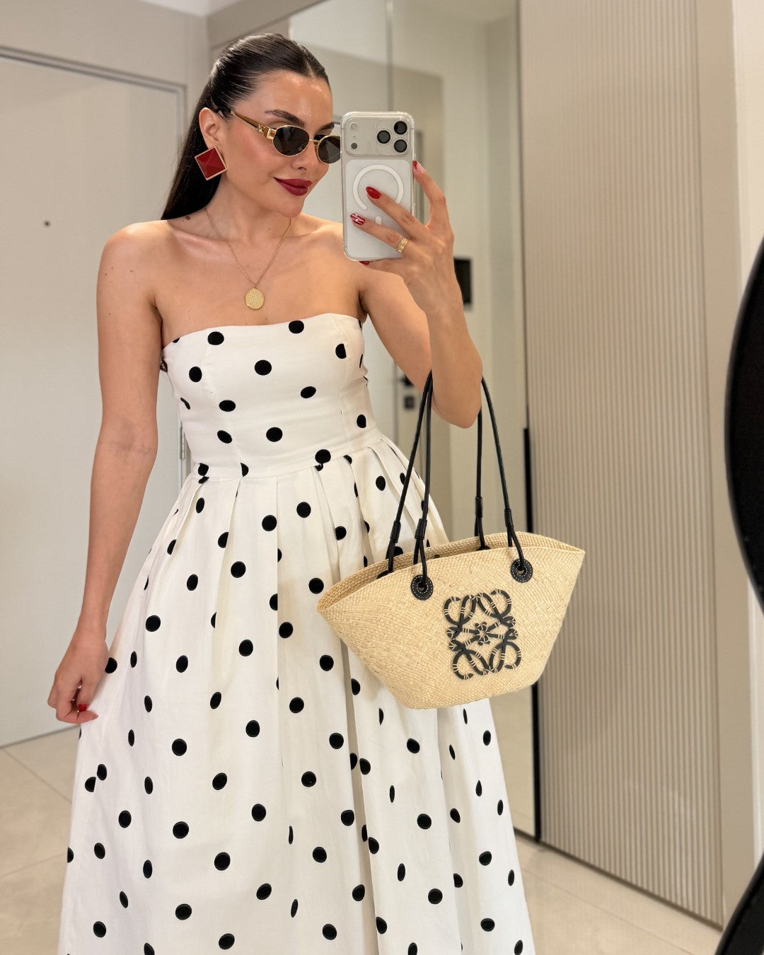 Milky Polka Maxi Dress
