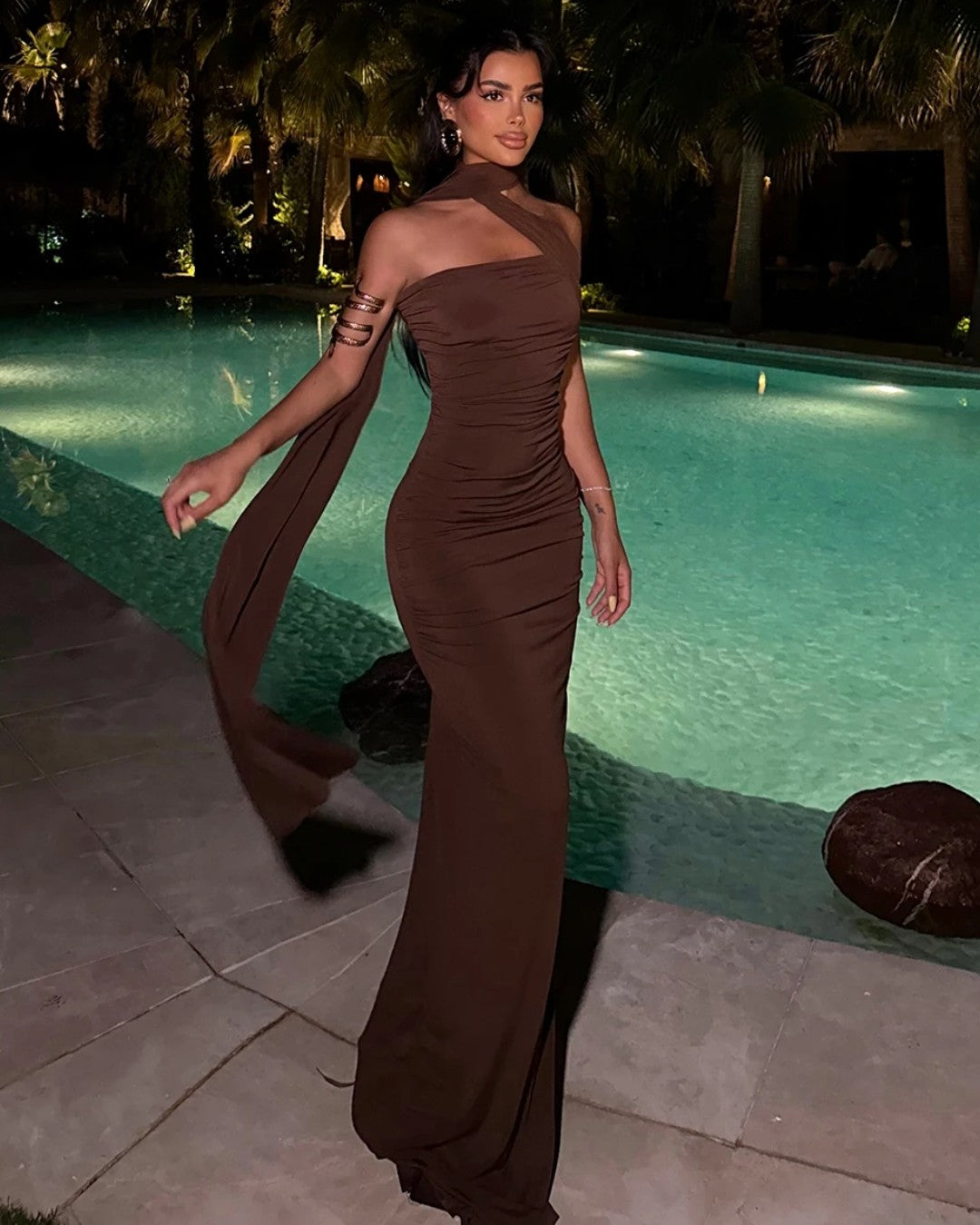 Mocha Drape Dress