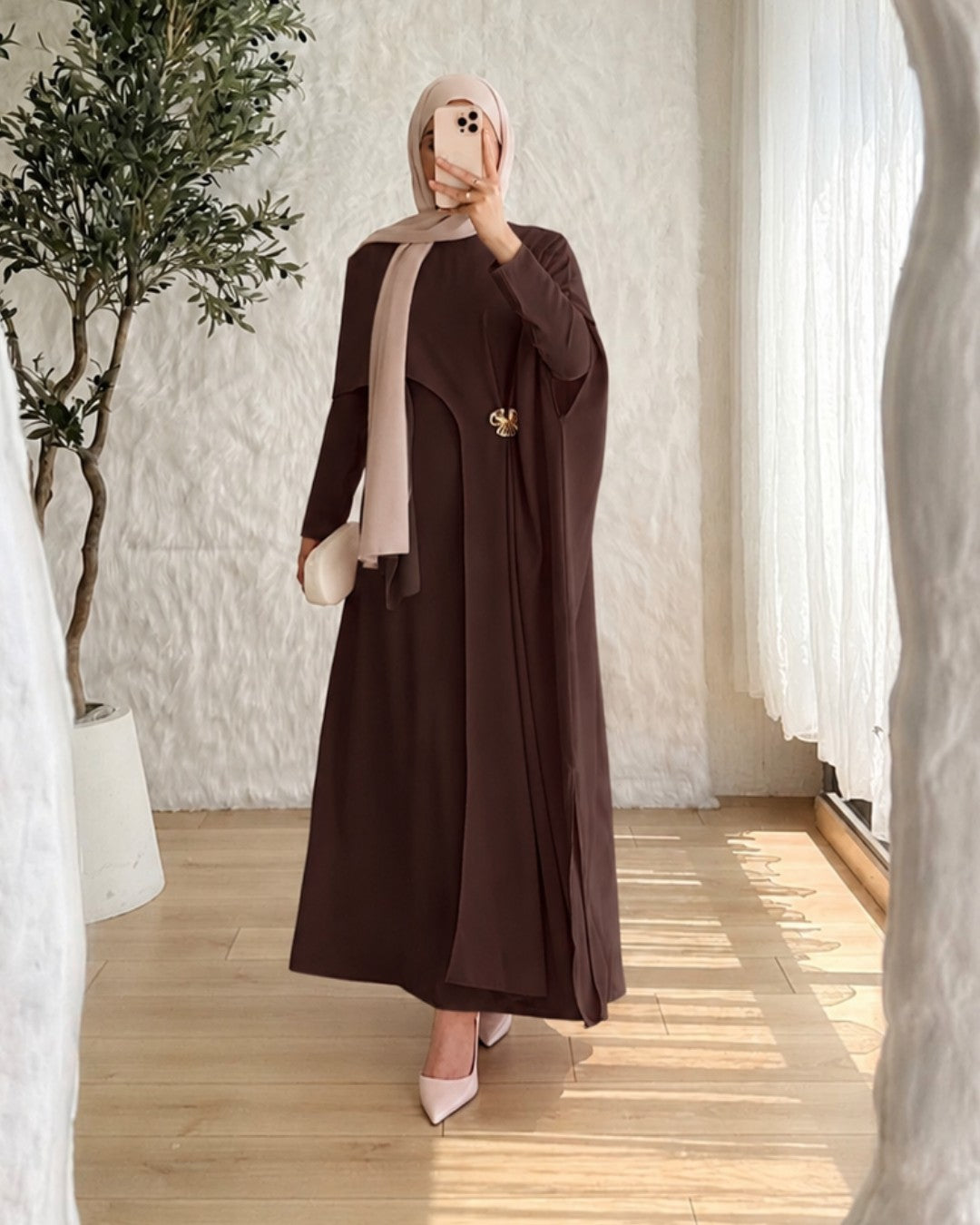 Modest Cape Maxi Dress