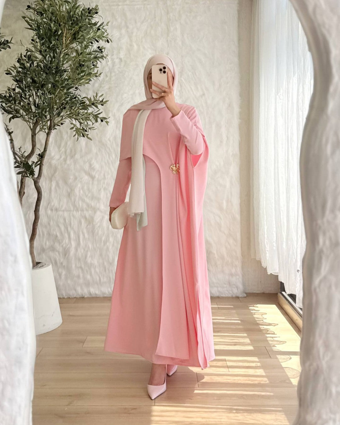 Modest Cape Maxi Dress
