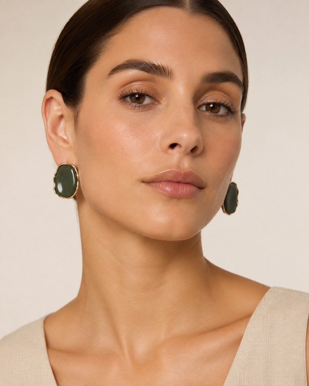 Molten-Frame Cabochon Studs