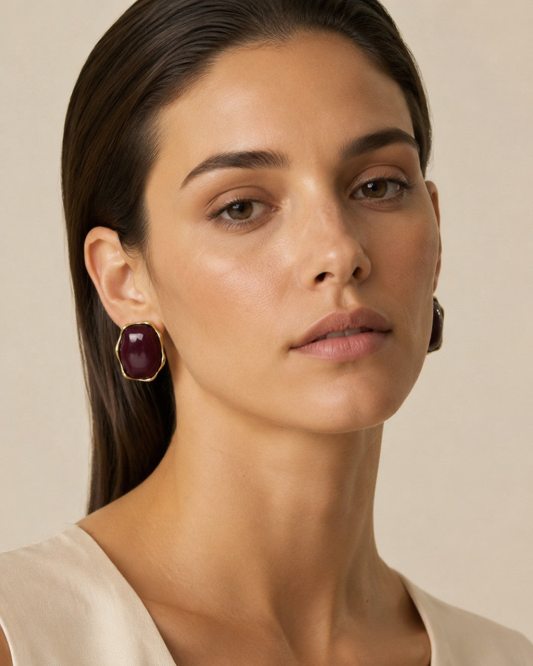 Molten-Frame Cabochon Studs