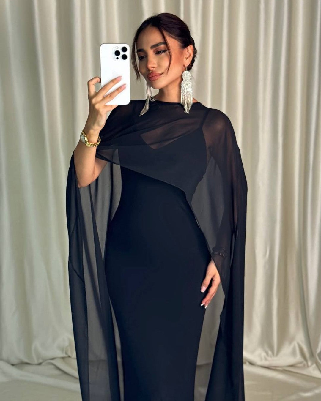 Noir Cape Gown