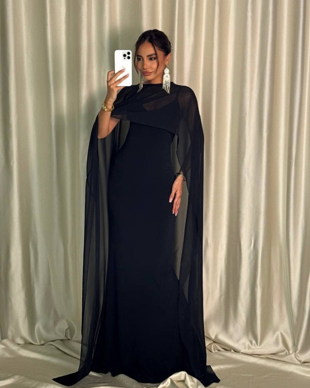 Noir Cape Gown