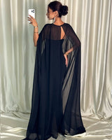 Noir Cape Gown