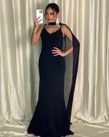 Noir Cape Gown