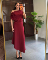 Off-Shoulder Asymmetric Dress