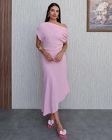 Off-Shoulder Asymmetric Dress
