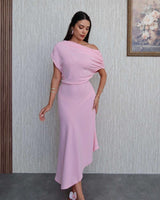 Off-Shoulder Asymmetric Dress