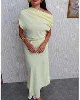Off-Shoulder Asymmetric Dress