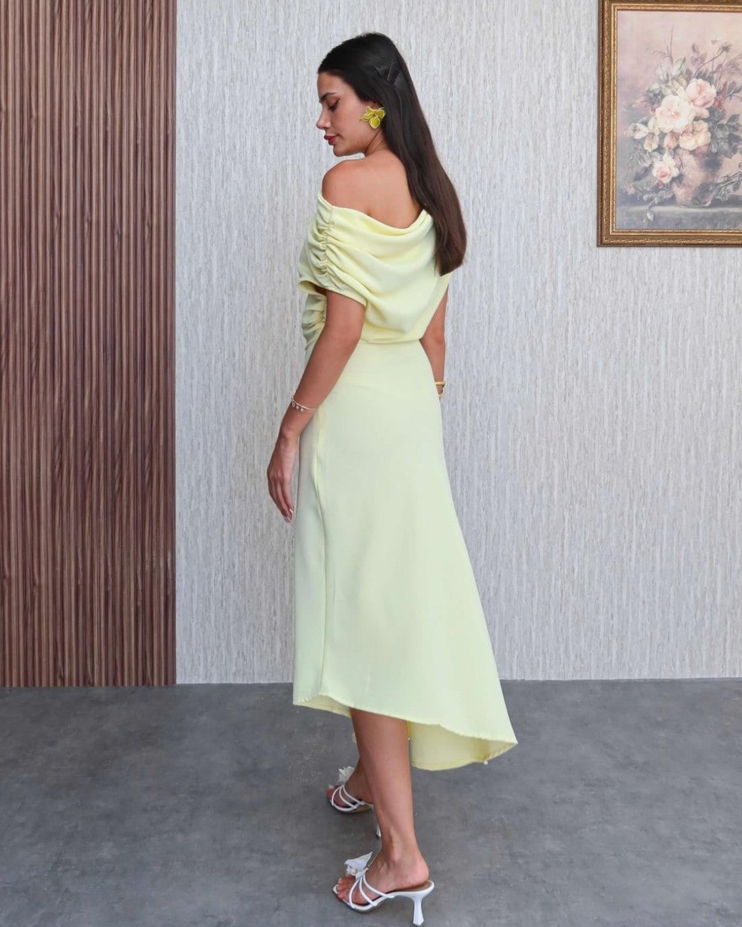 Off-Shoulder Asymmetric Dress