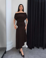 Off-Shoulder Asymmetric Dress
