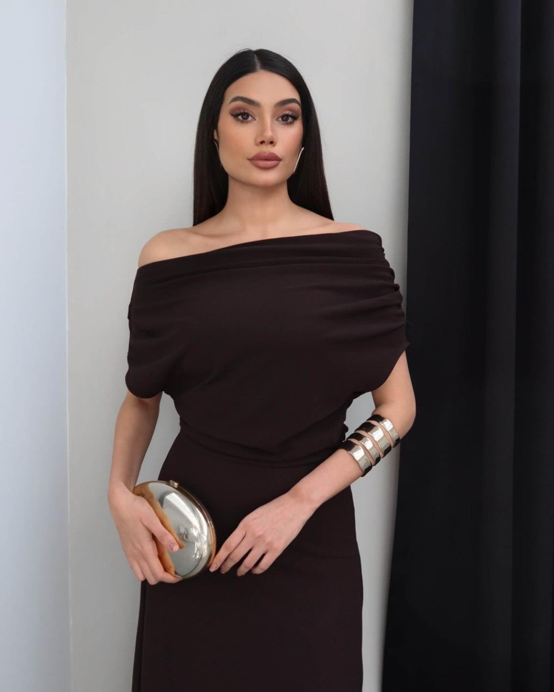 Off-Shoulder Asymmetric Dress