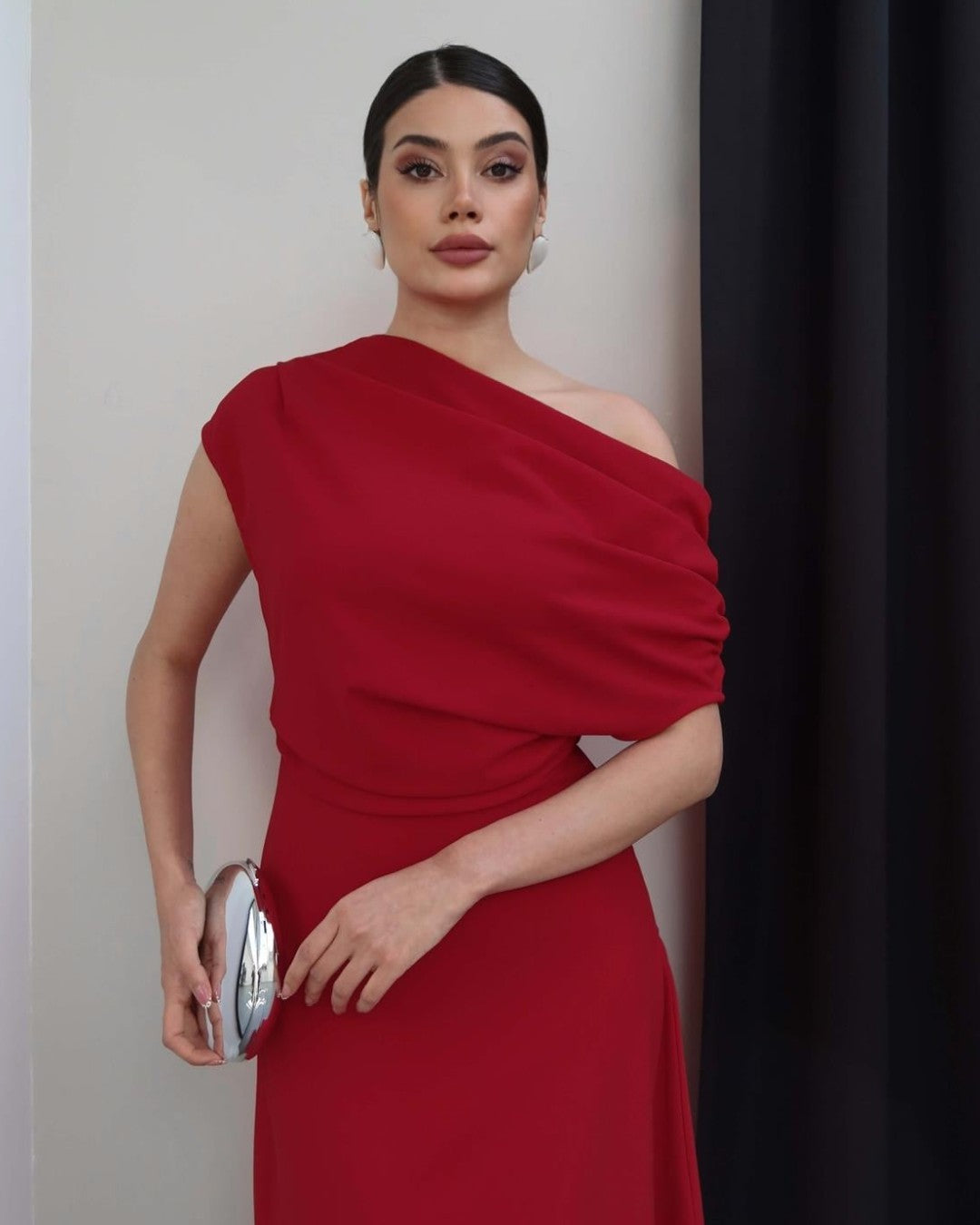 Off-Shoulder Asymmetric Dress