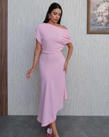 Off-Shoulder Asymmetric Dress