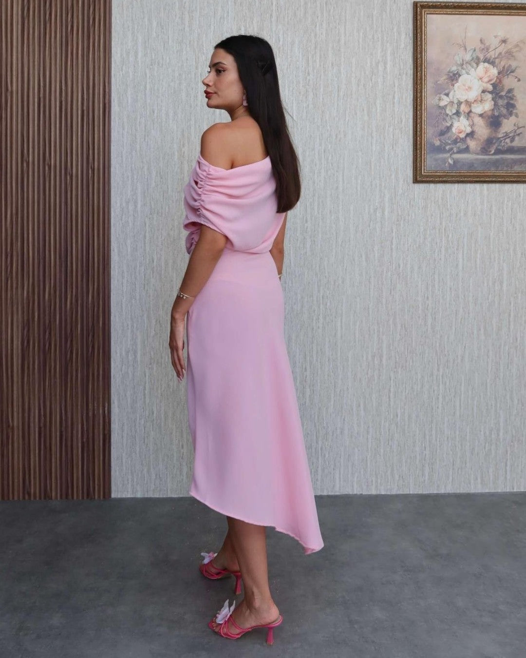 Off-Shoulder Asymmetric Dress