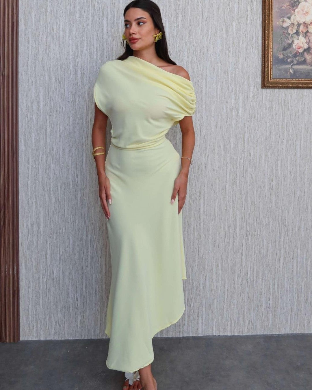 Off-Shoulder Asymmetric Dress