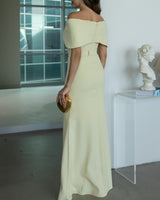 Off-Shoulder Golden Dress