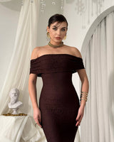 Off-Shoulder Lace Siren Gown