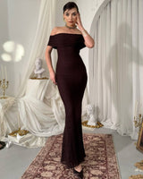 Off-Shoulder Lace Siren Gown