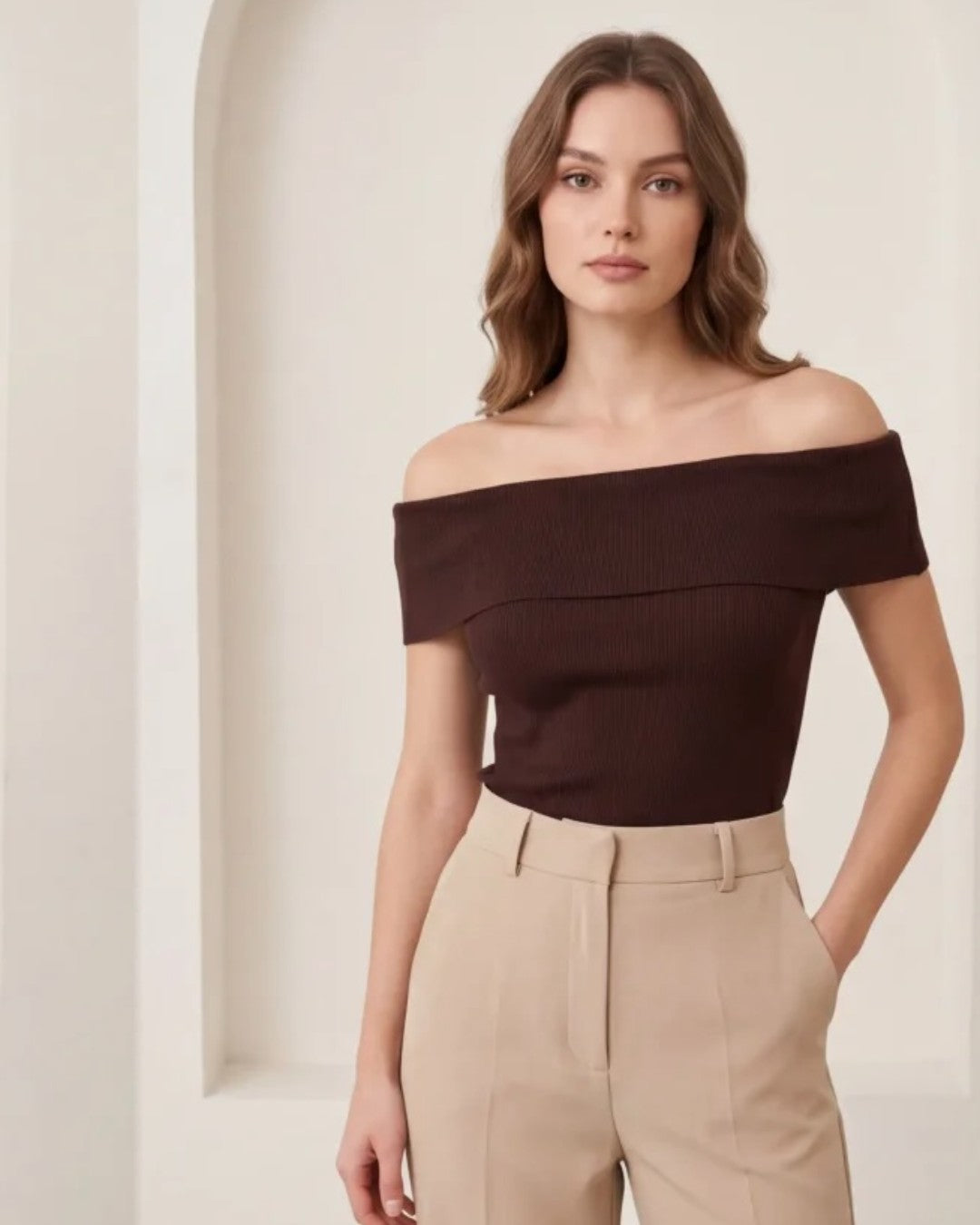 Off-Shoulder Sculpt Top