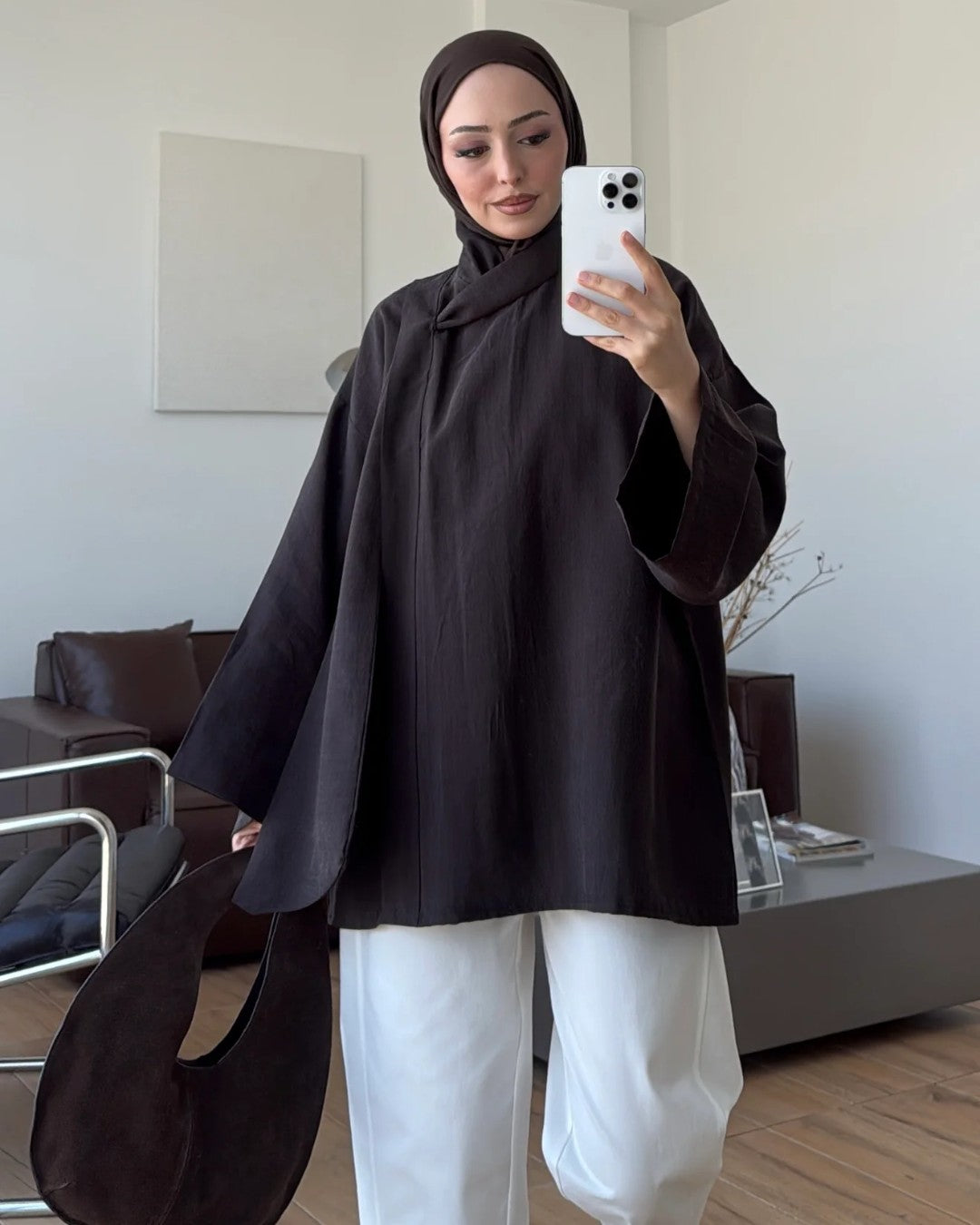 Oversized Scarf-Tie Shirt + Belt