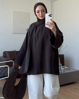 Oversized Scarf-Tie Shirt + Belt