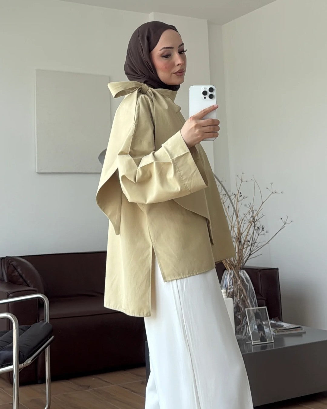 Oversized Scarf-Tie Shirt + Belt