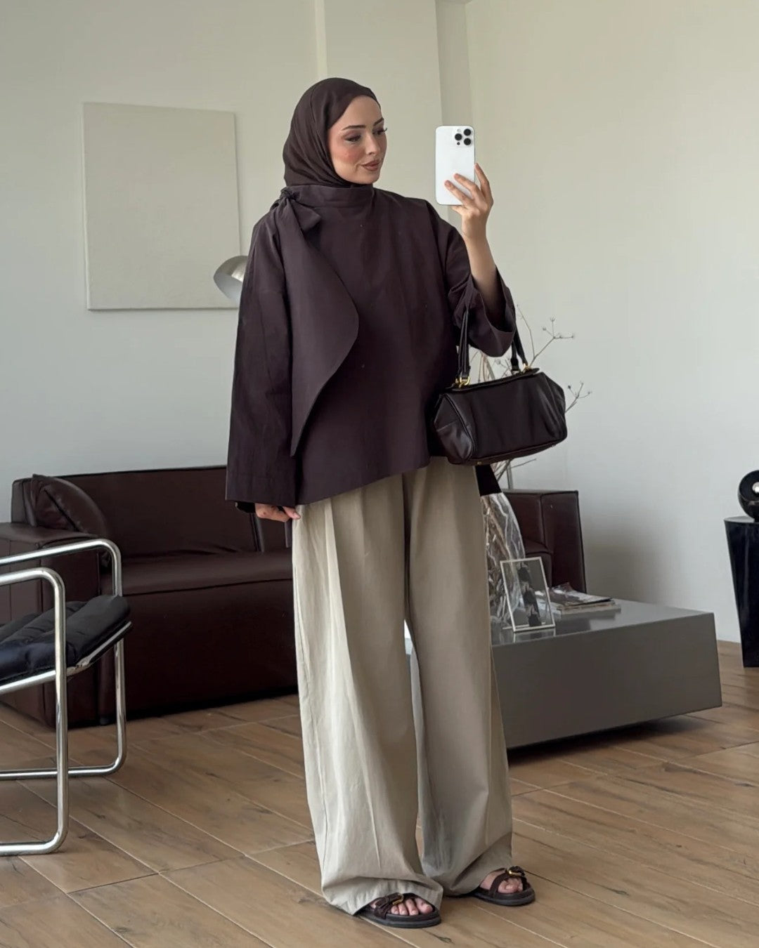 Oversized Scarf-Tie Shirt + Belt