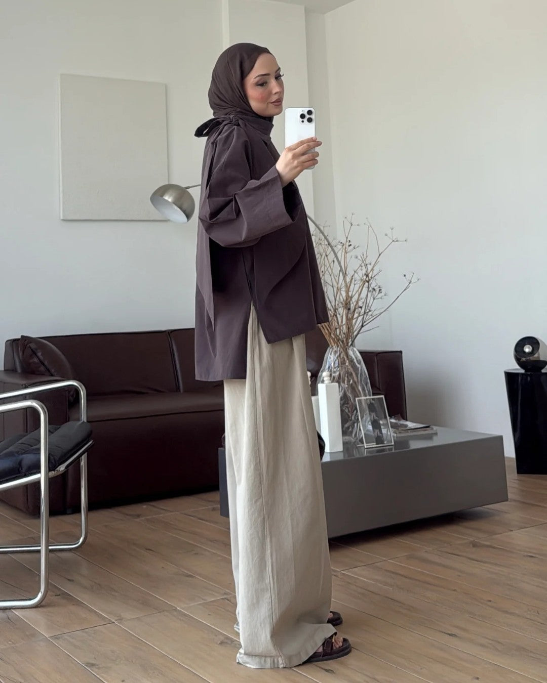 Oversized Scarf-Tie Shirt + Belt