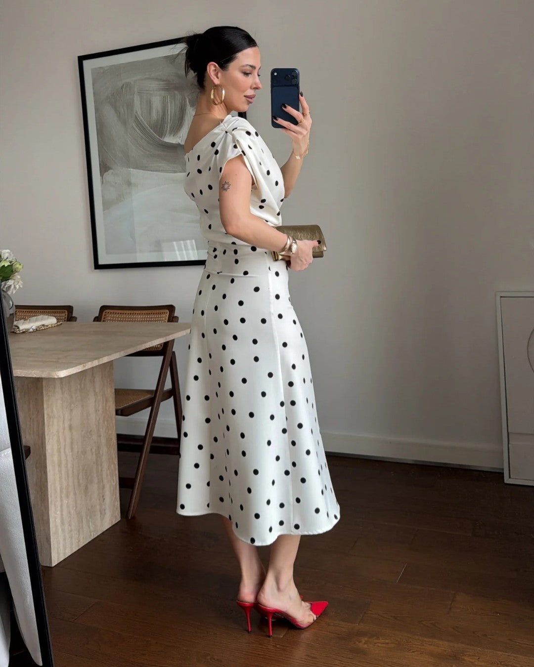 Paris Polka Silhouette Dress
