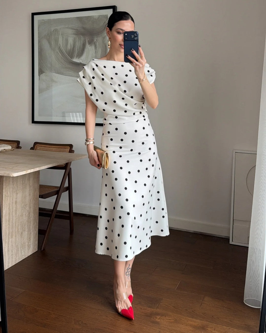 Paris Polka Silhouette Dress