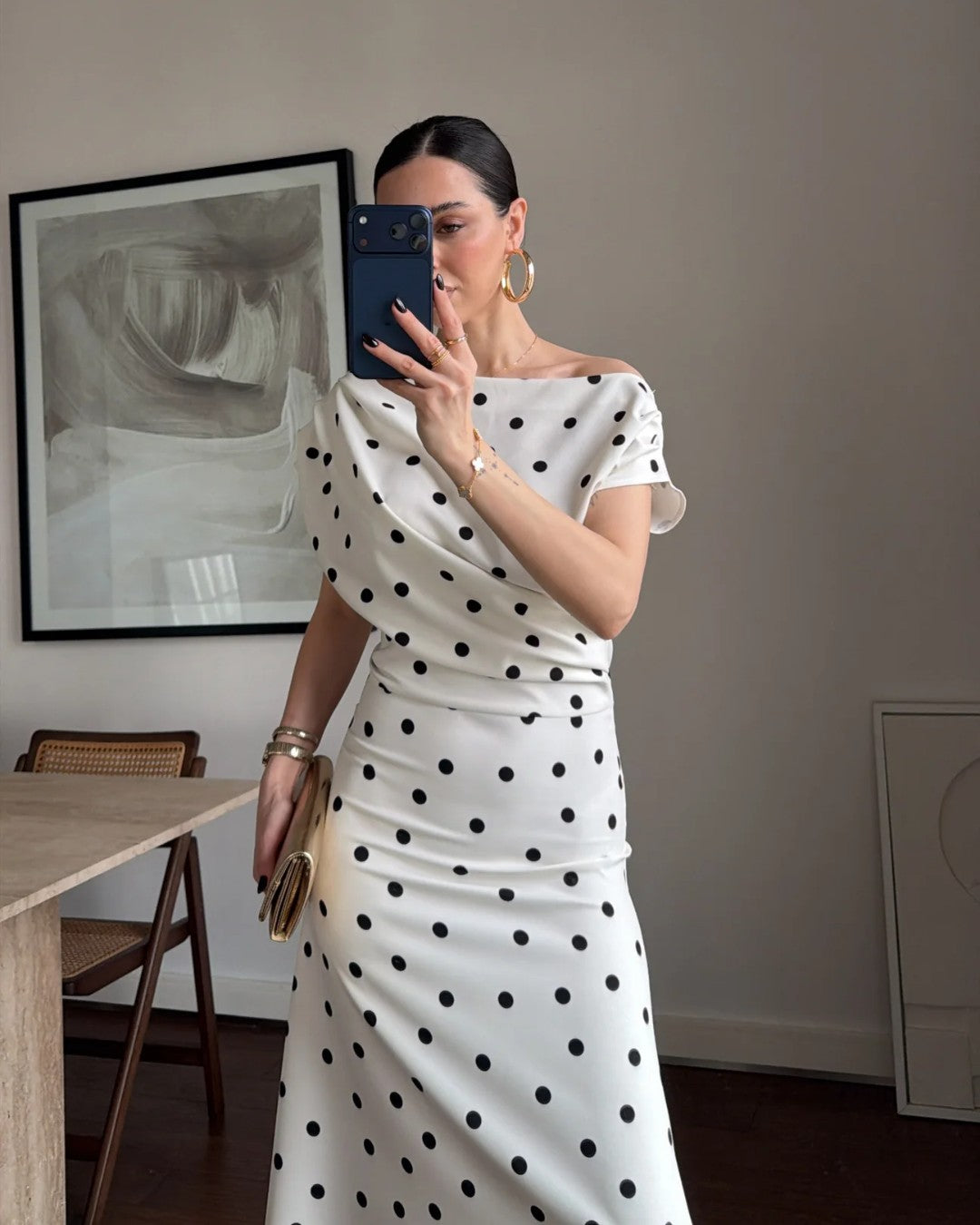 Paris Polka Silhouette Dress