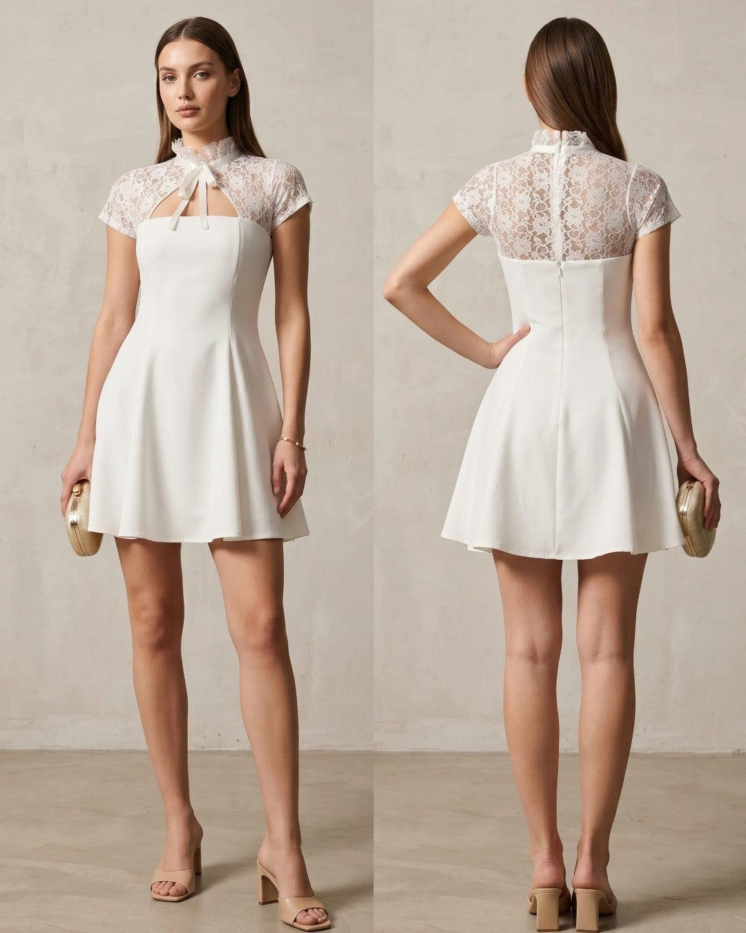 Parisian Lace Mini Dress