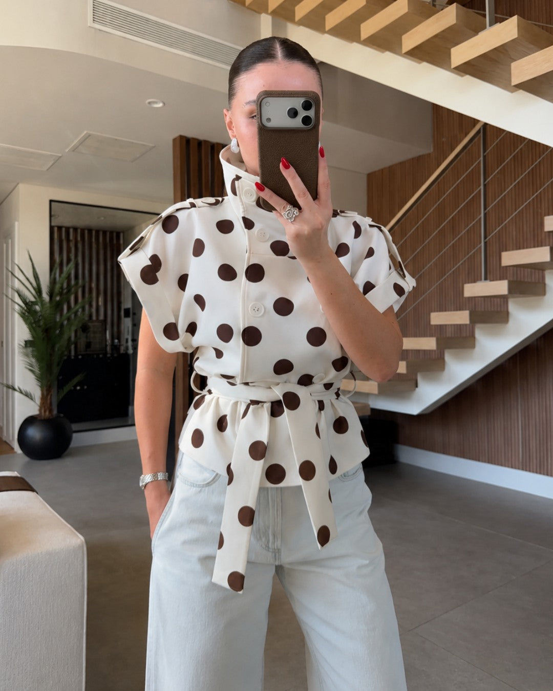 Parisian Polka Blazer Jacket+ Belt
