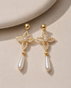 Pearl Blossom Drop Earrings