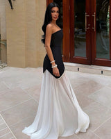 Pearl Strapless Gown Dress