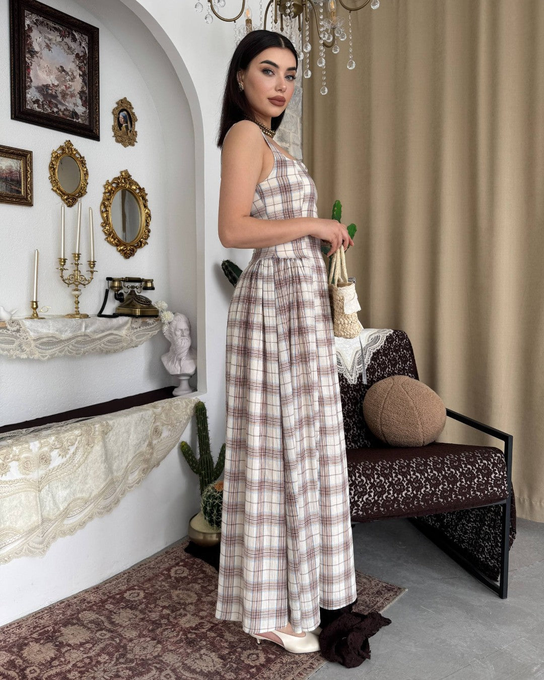 Plaid Midi Dress