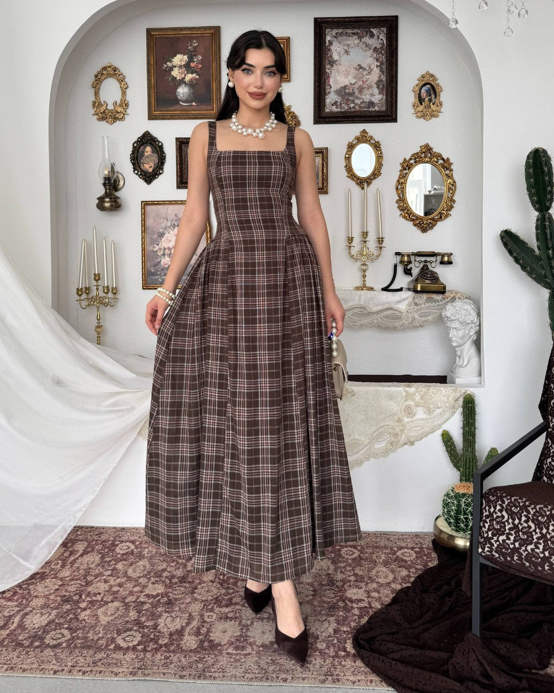 Plaid Midi Dress