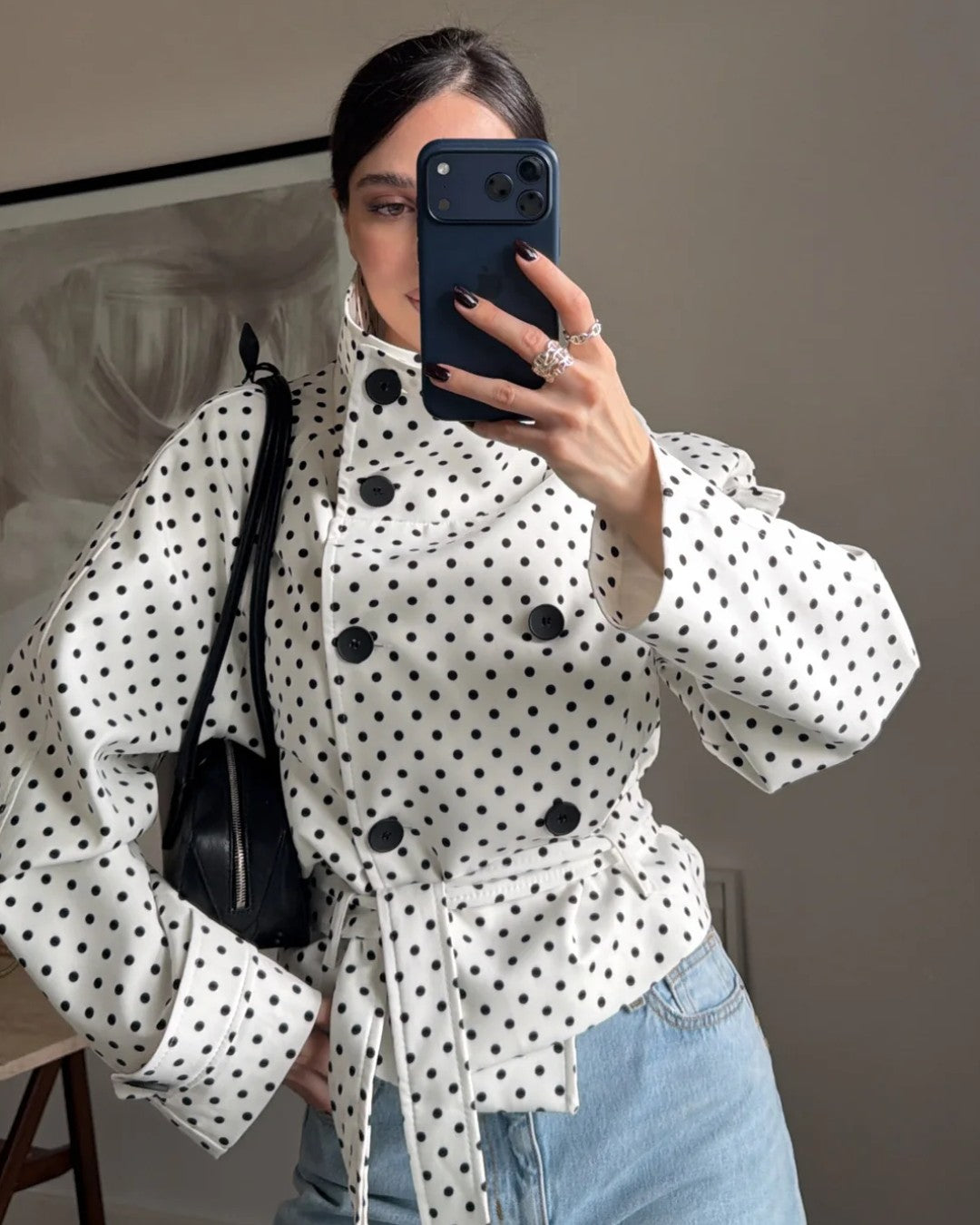 Polka Dot Statement Blazer Jacket