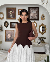 Polka Flow Contrast Dress