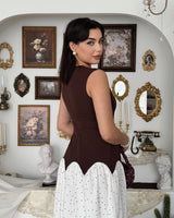 Polka Flow Contrast Dress
