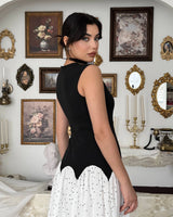 Polka Flow Contrast Dress