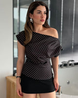 Polka Off Shoulder Top
