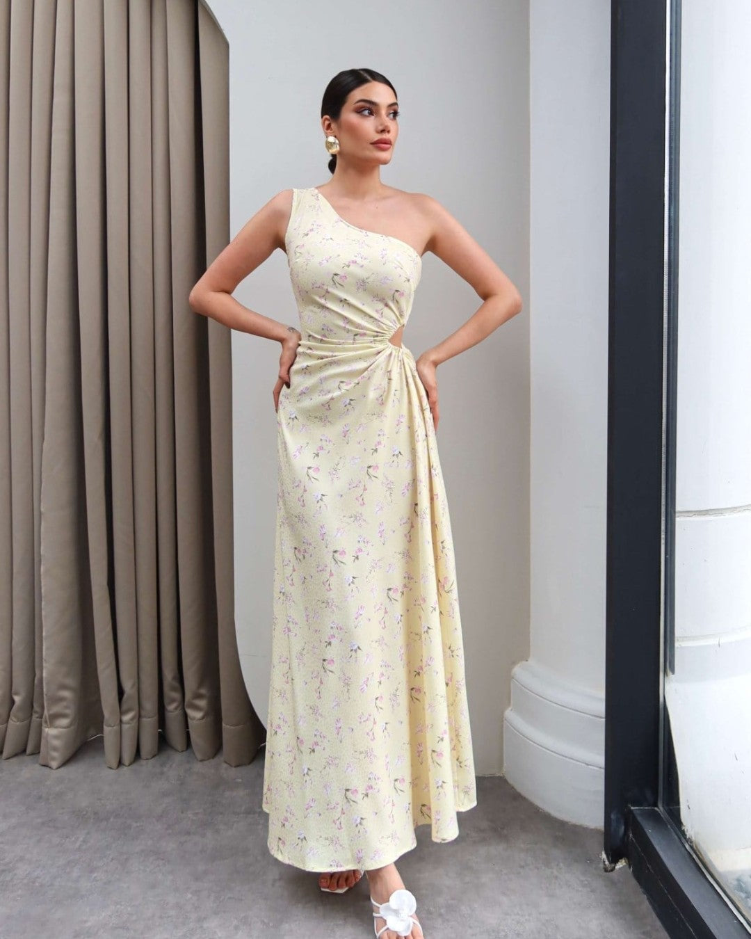 Positano One-Shoulder Dress