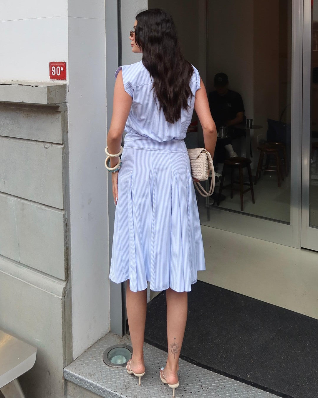 Powder Blue Pinstripe Set