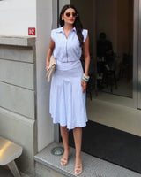 Powder Blue Pinstripe Set